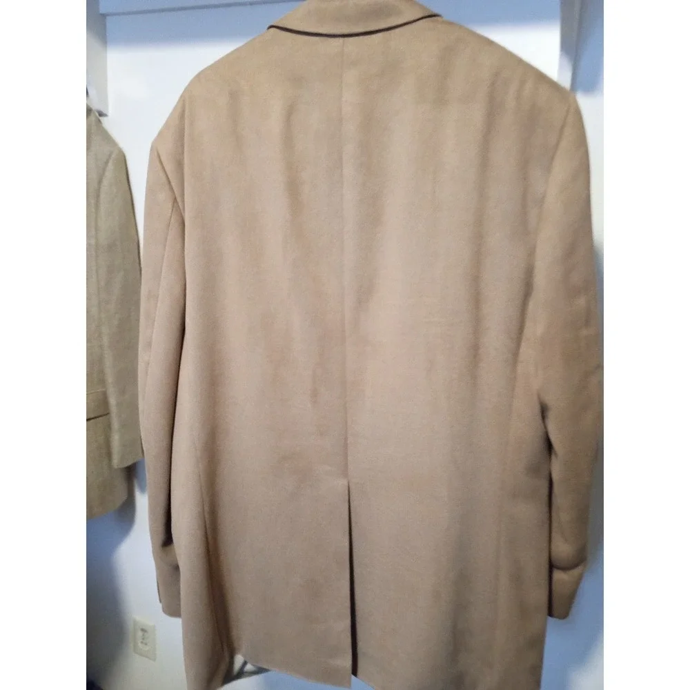 Bert Pulitzer Supra Suede Blazer Mens 46 Long Tan Camel Faux Suede‎ Sport Coat